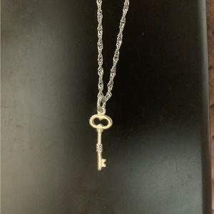 Sterling Silver Necklace Adjustable with Key Charm